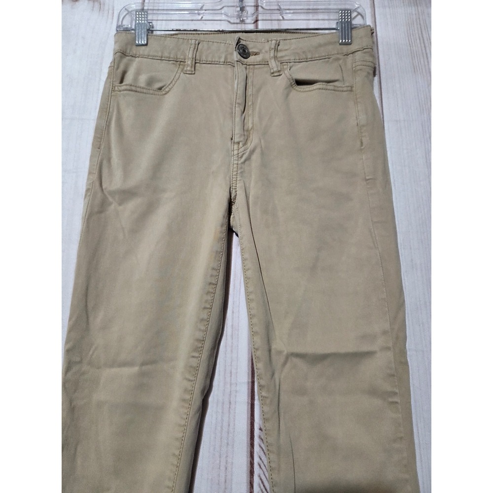 American Eagle Hi-Rise Jegging Khaki Stretch Skinny Pants Womens Size 4 Regular - Picture 3 of 7